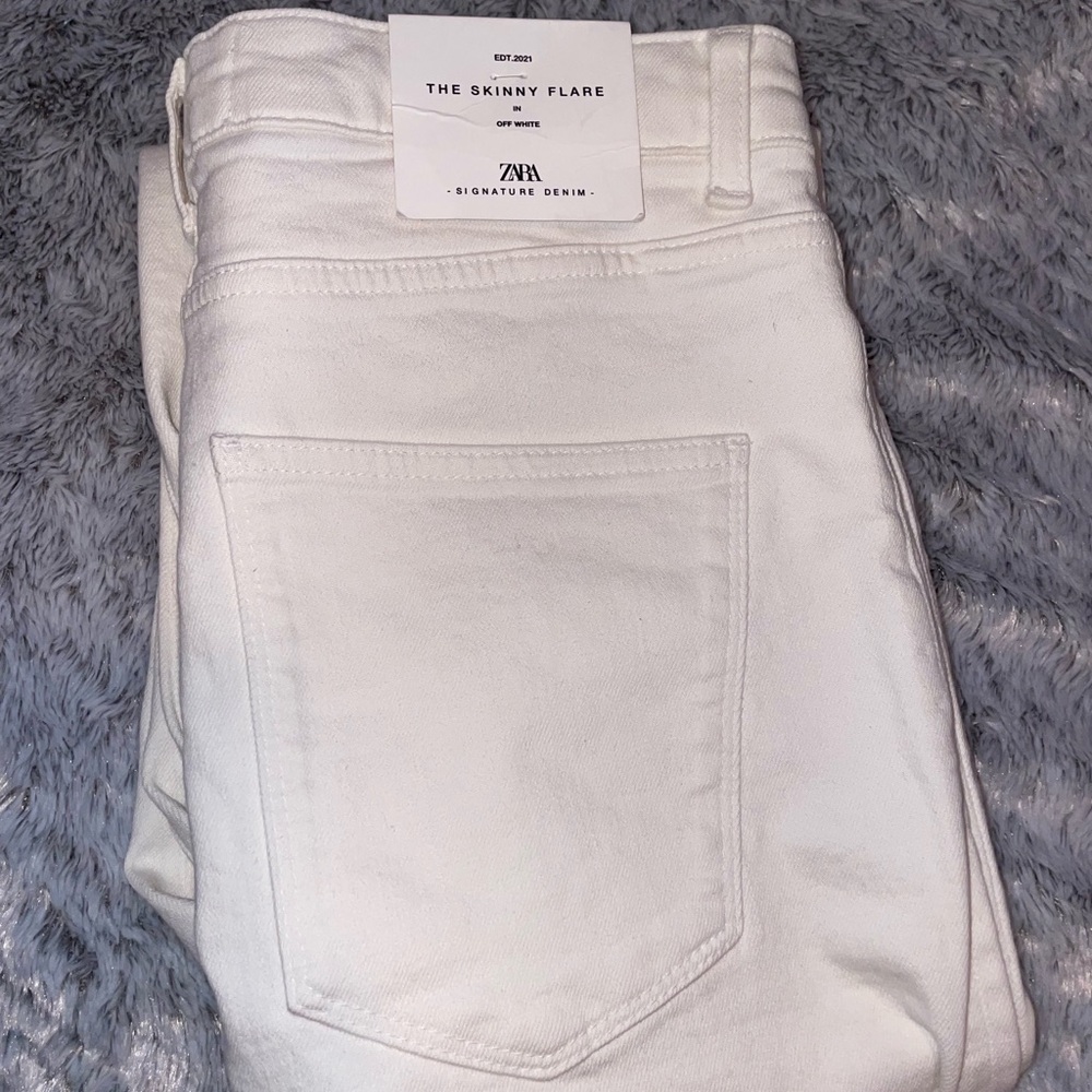 NWT Zara White Flare Wide Leg Jeans